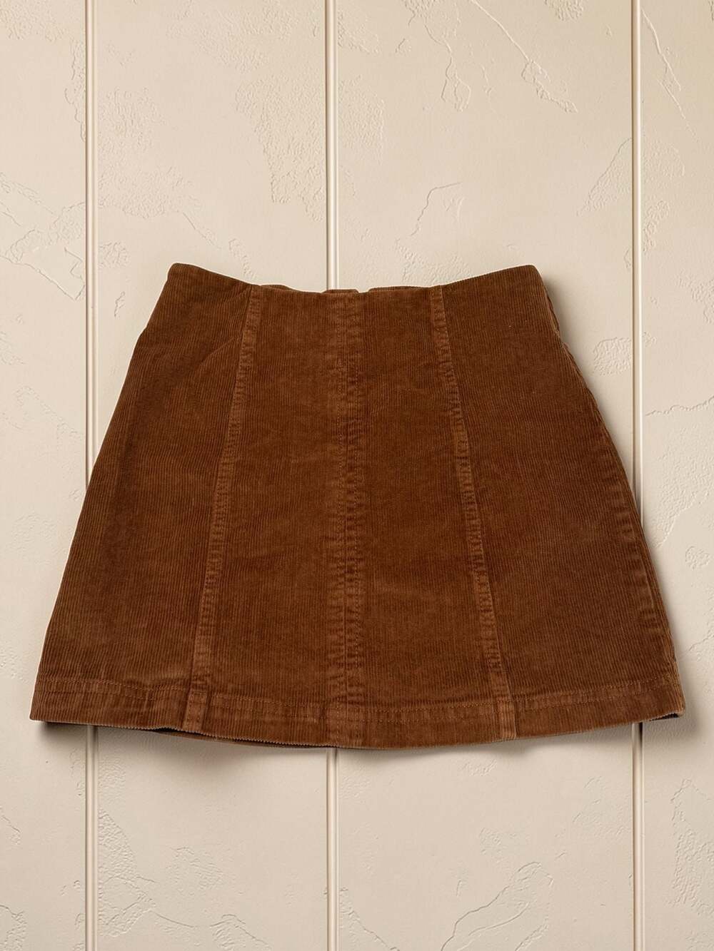 Forever 21 Brown Corduroy Back-Zip Mini Skirt Small